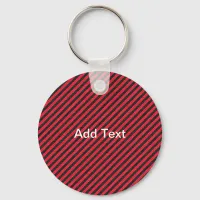 Thin Black and Red Diagonal Stripes Keychain