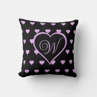 Fun and Flirty Pink Hearts Personalized Throw Pillow