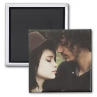 Personalized Couple's Photo Square Magnet