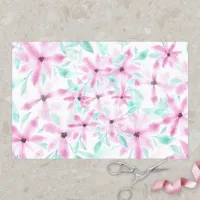 Serene Pretty Soft Pink Watercolor Flowers  Tissue Paper