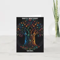 Birthday Card with Tree in full color Invitation