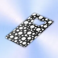 White Polka Dots on Black | Credit Card Bottle Opener