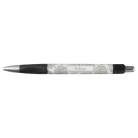 Retro Silver Gold Flowers Pen