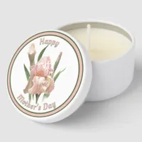 Pink Bearded Iris Botanical Art Personalized  Mini Candle Favors