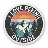 I Love Peeing Outside Funny Vinyl Sticker