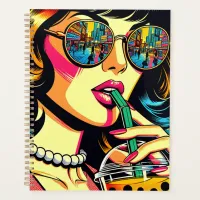 Pop Art Comic Book Pretty Woman Drinking Boba Planner
