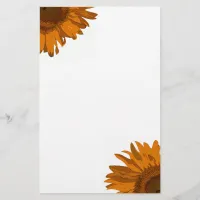 Orange Pop Art Sunflowers  Stationery