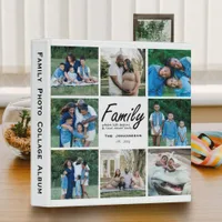 Modern Script Family Photo Collage Album Scrapbook 3 Ring Binder