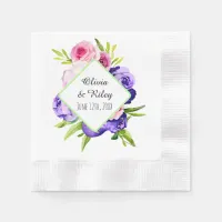 Beautiful Pastel Watercolor Flowers Napkins