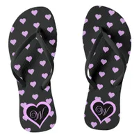 Fun and Flirty Pink Hearts Personalized Flip Flops