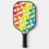 Music Fun Notes Notation Pattern Rainbow Pickleball Paddle