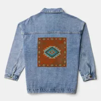 Southwest Canyons Geometric Diamond Design Denim Jacket