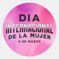 Día Internacional de la Mujer | Women's Day Classic Round Sticker