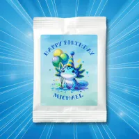Blue and Green Axolotl Boy's Birthday Party Lemonade Drink Mix