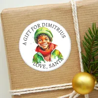Merry Christmas | Vintage Little Elf To and From  Classic Round Sticker