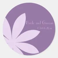 Purple Daisy Flower Wedding Envelope Seal