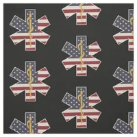 Emergency Medical Worker Tribute Usa Flag EMS EMT Fabric