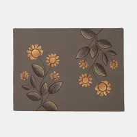 Golden Flowers Doormat