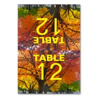 Autumn Leaves Wedding Folded Table Card