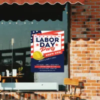 Labor Day USA Flag Hard Hat Party Event Poster