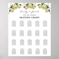 Seating Chart Gold Geometric Yellow Floral Wed 200