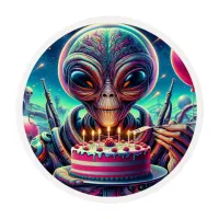 Hope Your Birthday is Out of this World | Alien Edible Frosting Rounds