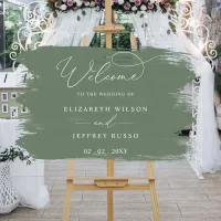 Thumbnail for Sage Brush Strokes Wedding Welcome Sign