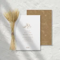 Golden Leaf Wedding Gold ID655 Invitation