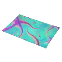 Teal and Purple Starfish Beachy  Cloth Placemat