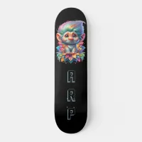 *~* Initials Neon Hair Rainbow Troll AP89 Skateboard