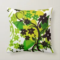 [Retro Floral] 1974 Botanical Graphic Design Throw Pillow