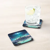 Out of this World - Magical Nighttime Skyline Beverage Coaster