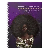 Glam Chic Leopard Skin Afro-American  Notebook