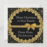 Personalize this Gold and Black Christmas Card