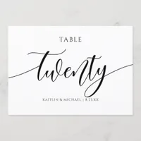 Modern Wedding Table Numbers Calligraphy - 20