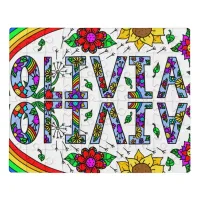 Whimsical Wild Flowers and Girl's Name Olivia  Jigsaw Puzzle