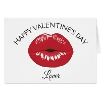 Red Lips Kiss Valentine's Day  Card