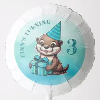 Boy's Birthday Party Otter Themed Personalized Balloon