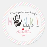 Message from the Bump Ultrasound Cute Baby Shower Classic Round Sticker