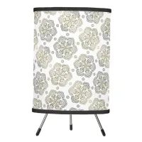 Retro Silver Gold Flower Pattern Tripod Lamp