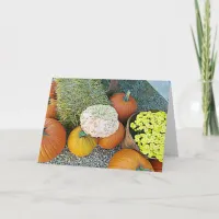 Pretty Pumpkins and Flowers Halloween Fall Card