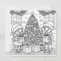 Color Me Page | Christmas Morning Card