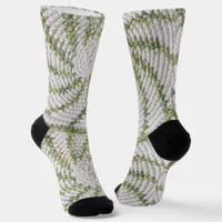 Sock (ao) - Crochet Spirals in Green and White