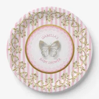 Pink and Gold Butterfly Baby Shower Plates