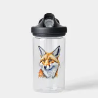 Oh, For Fox Sake! Funny Watercolor Fox Quote Water Bottle