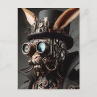 Funny Steampunk Bunny Postcard