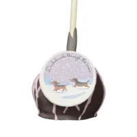 Cute Sausage Dogs Dachshunds In Snow Christmas Cake Pops