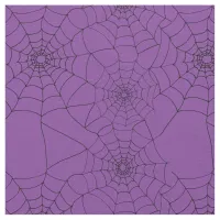 Goth Spider Webs Cobwebs Purple Patterned Fabric