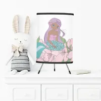 Mermaids on Flowers Tripod Lamp