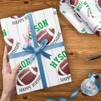 Football Pattern First Year Down 1st birthday Wrapping Paper